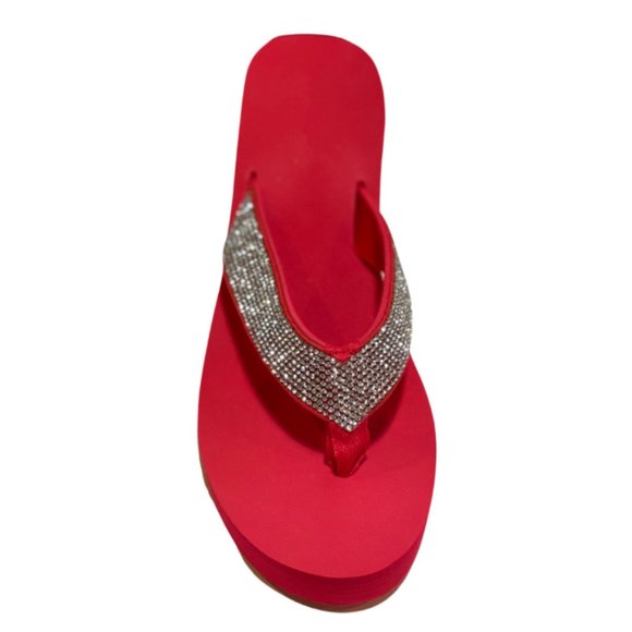 RED WEDGES FLIP-FLOPS - Picture 2 of 4